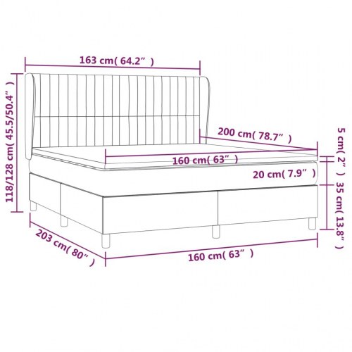 Kontinentalseng med madras 160×200 cm - stof, sort