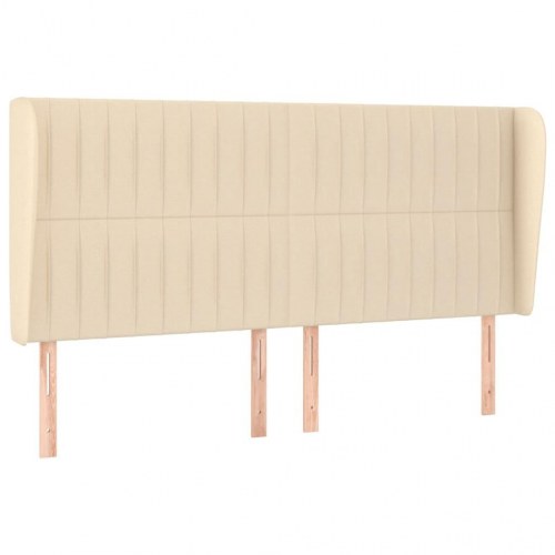 Kontinentalseng med madras 200x200 cm - stof, cremefarvet
