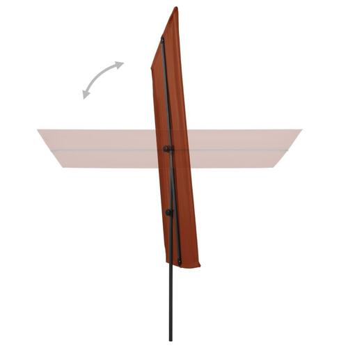 Parasol med aluminiumstang 2x1,5 m terracotta
