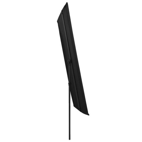 Parasol med aluminiumstang 2x1,5 m sort