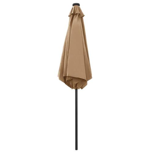 Parasol med LED-lys og aluminiumsstang 270 cm gråbrun