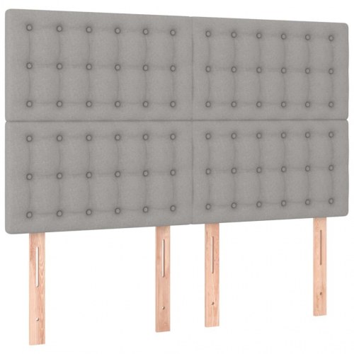 Kontinentalseng med madras 140x190 cm - stof, lysegrå