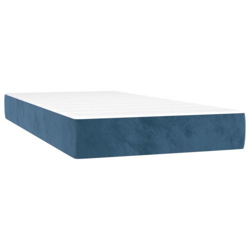 Kontinentalseng med madras 90×190 cm - fløjl, mørkeblå
