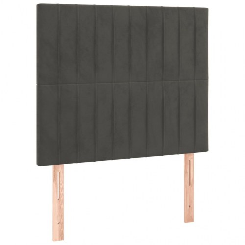 Kontinentalseng med madras 90×190 cm i fløjl - mørkegrå