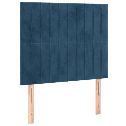 Kontinentalseng med madras 90×190 cm i fløjl - mørkeblå