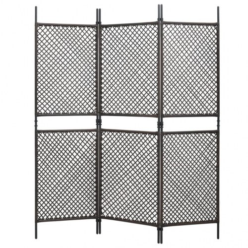 3-panels rumdeler 180x200 cm polyrattan brun
