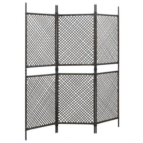 3-panels rumdeler 180x200 cm polyrattan brun
