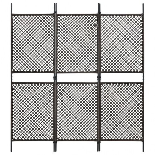 3-panels rumdeler 180x200 cm polyrattan brun