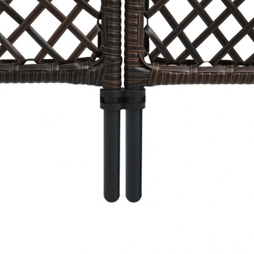 3-panels rumdeler 180x200 cm polyrattan brun