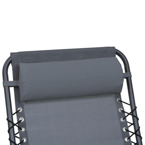 Nakkestøtte til havestol 40x7,5x15 cm textilene grå