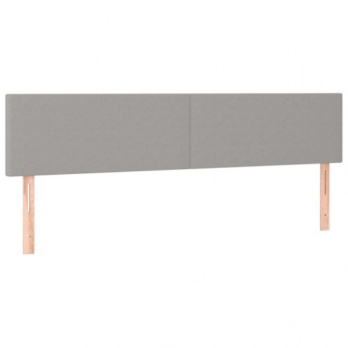 Kontinentalseng 160x200 cm - stof, lysegrå med justerbar gavl