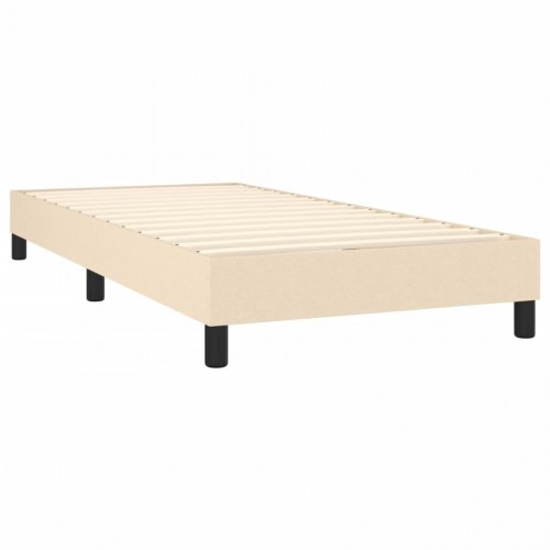 Kontinentalseng med madras 90x200 cm stof cremefarvet