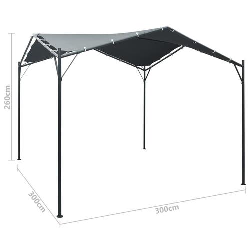 Havepavillon 3x3 m stål antracitgrå
