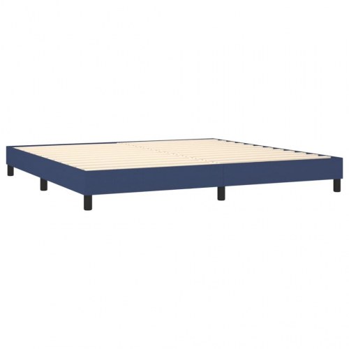 Kontinentalseng med madras 200×200 cm - stof, blå