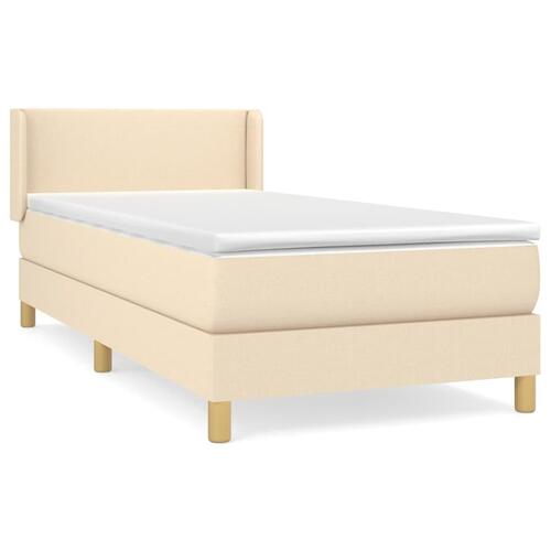 Kontinentalseng med madras 90x190 cm stof cremefarvet