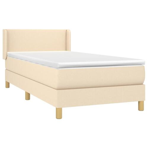 Kontinentalseng med madras 90x190 cm stof cremefarvet