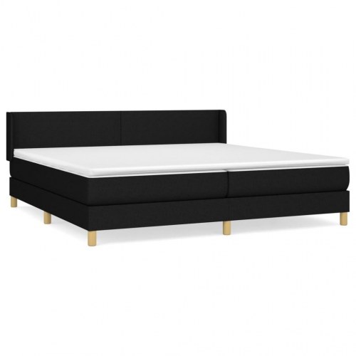 Kontinentalseng med madras 200×200 cm - stof, sort