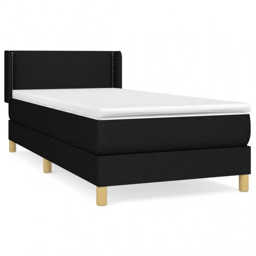 Kontinentalseng med madras 80×200 cm - stof, sort