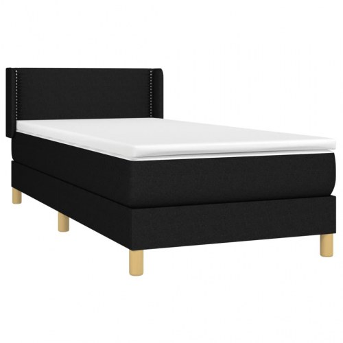 Kontinentalseng med madras 80×200 cm - stof, sort