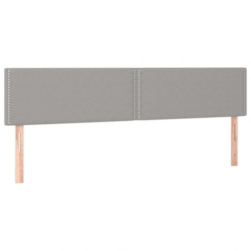 Kontinentalseng 180x200 cm - stof, lysegrå med justerbar sengegavl