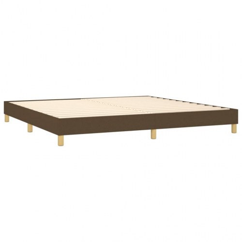 Kontinentalseng med madras 200×200 cm - stof, mørkebrun