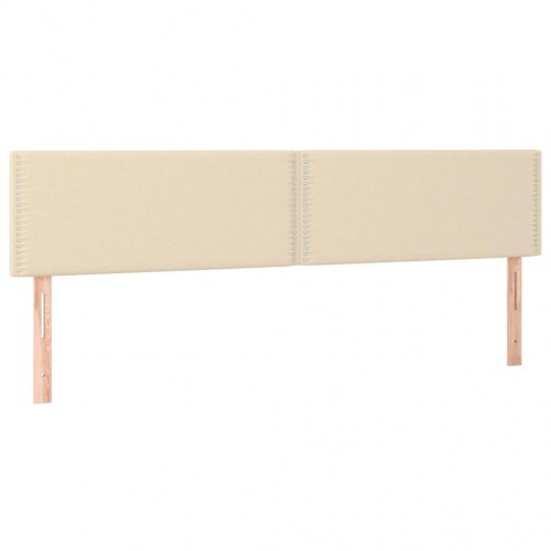 Kontinentalseng med madras 200x200 cm stof cremefarvet