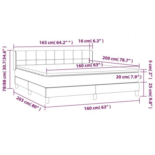 Kontinentalseng med madras 160×200 cm - stof, cremefarvet