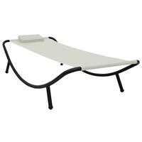 Liggestol 200x90 cm stål cremefarvet