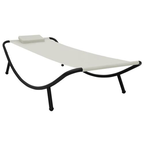 Liggestol 200x90 cm stål cremefarvet