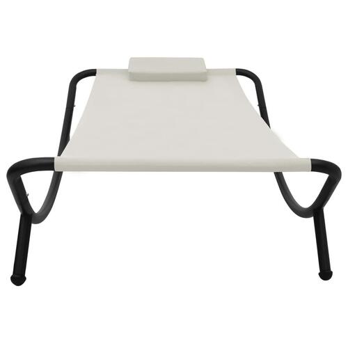 Liggestol 200x90 cm stål cremefarvet