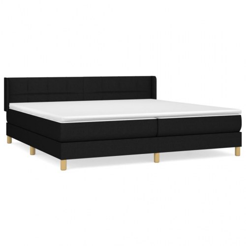 Kontinentalseng med madras 200x200 cm - stof, sort