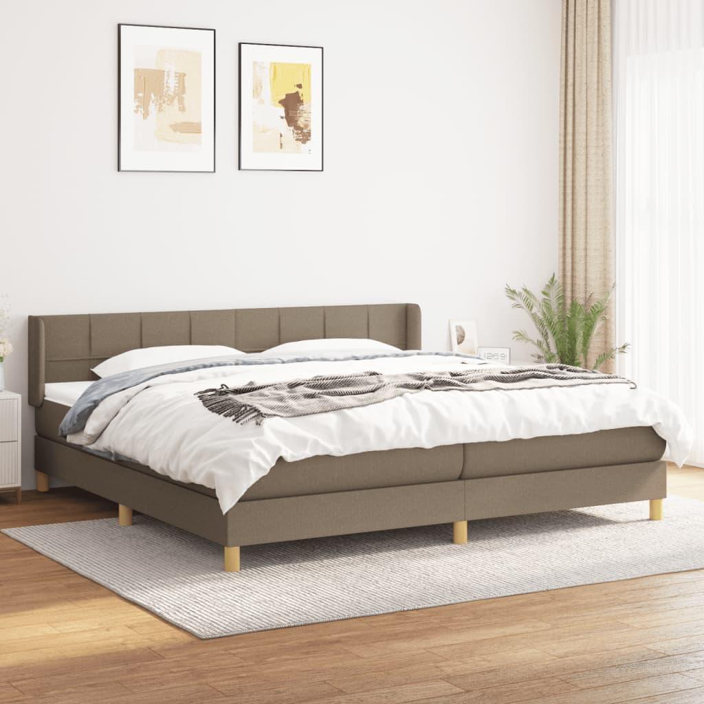 Kontinentalseng med madras 200 x 200 cm - stof gråbrun billede