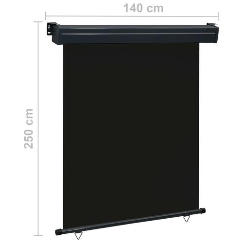 Sidemarkise til altan 140x250 cm sort