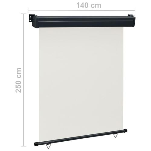 Sidemarkise til altan 140x250 cm cremefarvet