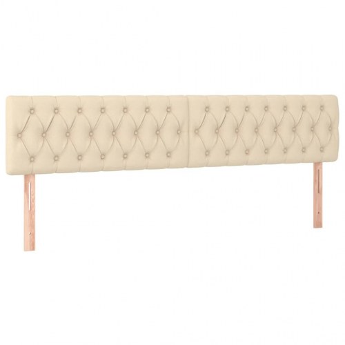 Kontinentalseng med madras 200x200 cm - stof, cremefarvet