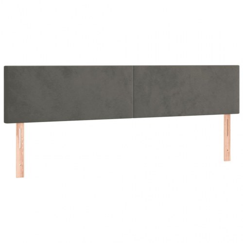 Kontinentalseng med madras 200x200 cm - fløjl, mørkegrå