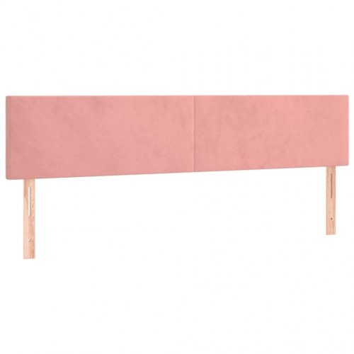 Kontinentalseng med madras 200 x 200 cm - fløjl, lyserød