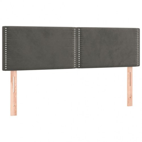 Kontinentalseng med madras 140x190 cm - fløjl, mørkegrå