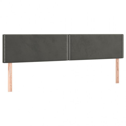 Kontinentalseng med madras 160×200 cm - fløjl, mørkegrå