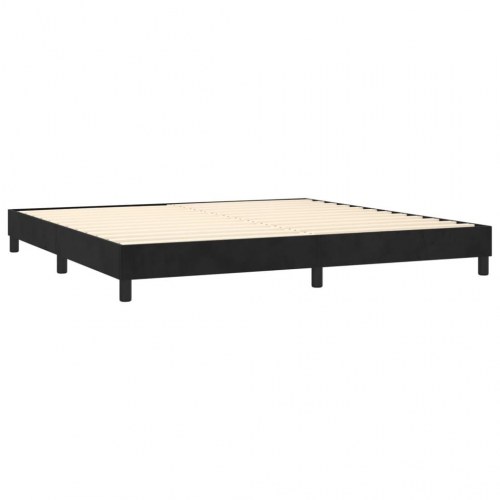 Kontinentalseng med madras 200×200 cm - fløjl, sort