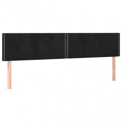 Kontinentalseng med madras 200×200 cm - fløjl, sort