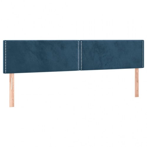 Kontinentalseng med madras 200x200 cm - fløjl, mørkeblå