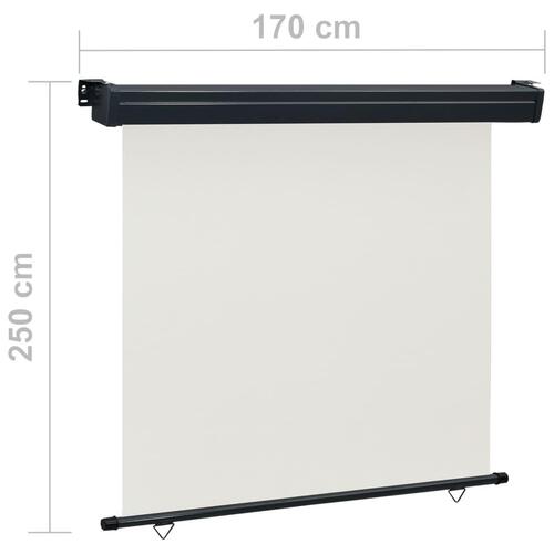Sidemarkise til altan 170x250 cm cremefarvet