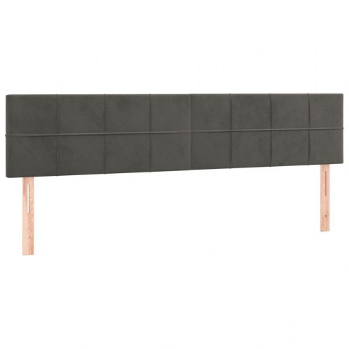 Kontinentalseng med madras 160×200 cm - fløjl, mørkegrå