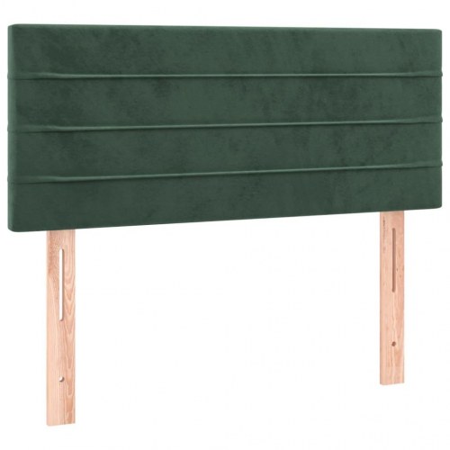 Kontinentalseng med madras 100×200 cm - fløjl, mørkegrøn