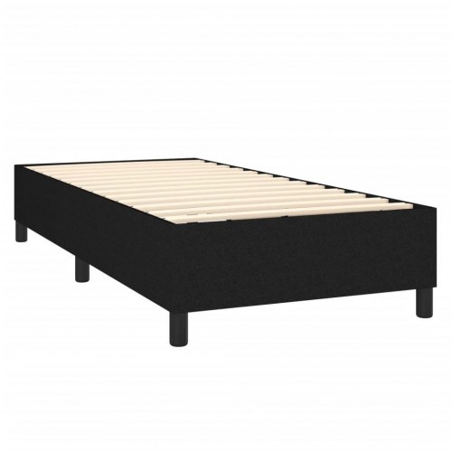 Kontinentalseng med madras 80x200 cm - stof, sort