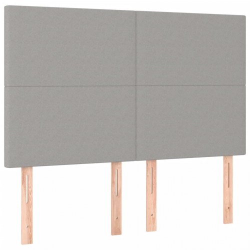 Kontinentalseng med madras 140x190 cm - stof, lysegrå