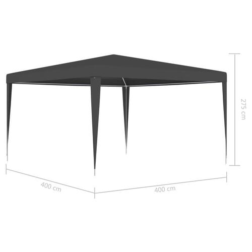 Festtelt 4x4 m 90 g/m² antracitgrå