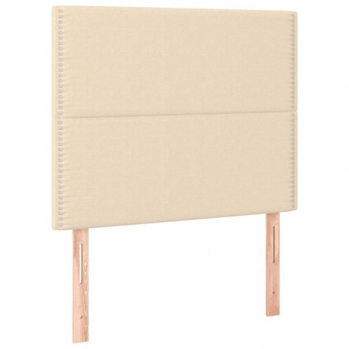 Kontinentalseng med madras 90×190 cm - stof, cremefarvet
