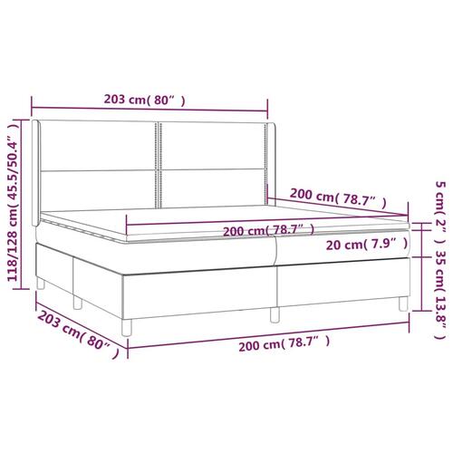 Kontinentalseng med madras 200x200 cm stof lysegrå